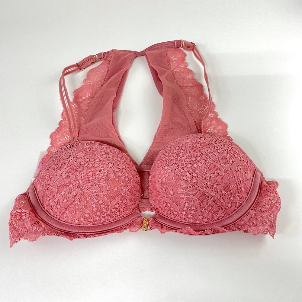 PINK Victorias Secret Bra 32B Date Pushup Padded - Picture 1 of 6